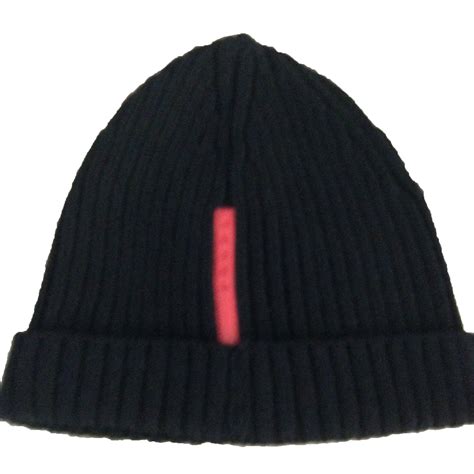 prada wooly hat.